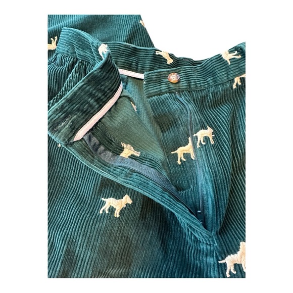 Vintage Orvis Hunter Green Corduroy Dog Embroidered Pants High Rise 30x27 Y2K - Picture 10 of 15